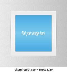 Square realistic Template of Photo Sheet with Shadows, editable for your Art or Design