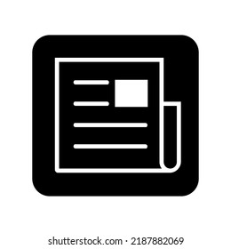 Square receipt silhouette icon. Invoice symbol. Vector.