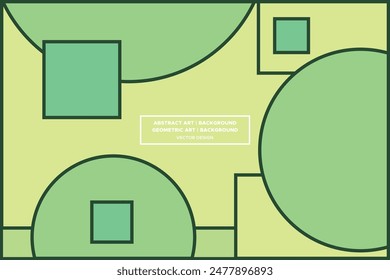 Square Rectangle and Circle Shapes Green and Light Green Colors Modern Abstract Background Geometric Background