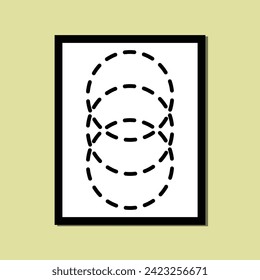 square rectangle framed poster minimalist balck abstract creative style, Hand drawn for wallpaper wall decor fabric postcard cover template banner rectangle A4 A3 landscape