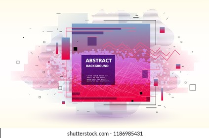 Square, rectangle, lines, dots - combination of different geometric shapes, creative vector design