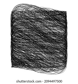 Square, rectangle scribbling, sketchy, sketch doodle lines element. Random wavy, billowy, waving lines 