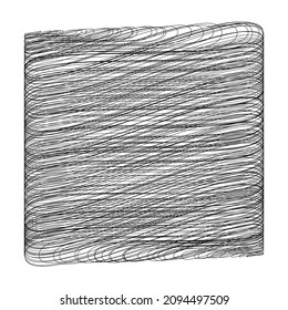 Square, rectangle scribbling, sketchy, sketch doodle lines element. Random wavy, billowy, waving lines 