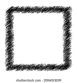 Cuadrado, garabato rectangular, esquemático, esbozar el elemento de líneas de doodle. Rutas onduladas aleatorias, onduladas, onduladas 