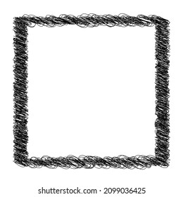 Square, rectangle scribbling, sketchy, sketch doodle lines element. Random wavy, billowy, waving lines 