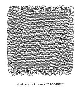 Cuadrado, garabato rectangular, esquemático, esbozar el elemento de líneas de doodle. Rutas onduladas aleatorias, onduladas, onduladas 