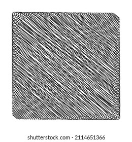 Cuadrado, garabato rectangular, esquemático, esbozar el elemento de líneas de doodle. Rutas onduladas aleatorias, onduladas, onduladas 