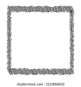 Square, rectangle scribbling, sketchy, sketch doodle lines element. Random wavy, billowy, waving lines 
