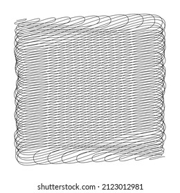 Square, rectangle scribbling, sketchy, sketch doodle lines element. Random wavy, billowy, waving lines 