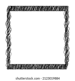 Square, rectangle scribbling, sketchy, sketch doodle lines element. Random wavy, billowy, waving lines 
