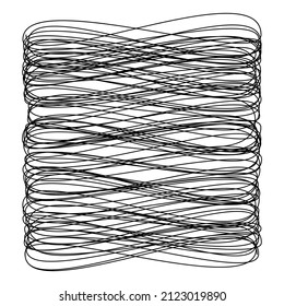 Square, rectangle scribbling, sketchy, sketch doodle lines element. Random wavy, billowy, waving lines 