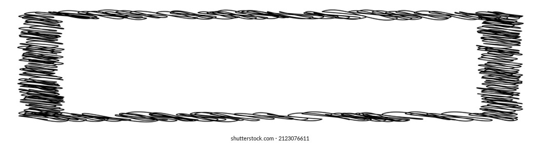 Square, rectangle scribbling, sketchy, sketch doodle lines element. Random wavy, billowy, waving lines 