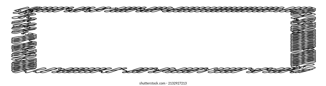 Square, rectangle scribbling, sketchy, sketch doodle lines element. Random wavy, billowy, waving lines 