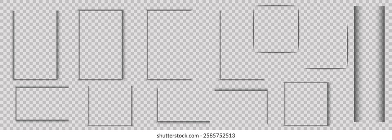 Square and rectangular block shadow effects.Vector illustration, EPS 10.