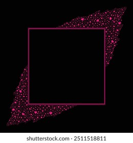 Square rectangular Frame With Love Heart Glitter Transparent Vector 25