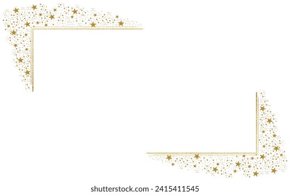 Square or rectangular Gold Frame with Sparkling stars 8