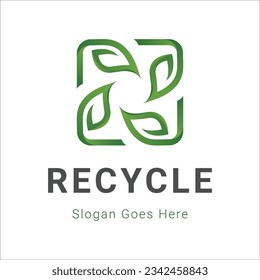 Design des quadratischen Recycling-Leaf-Naturlogos