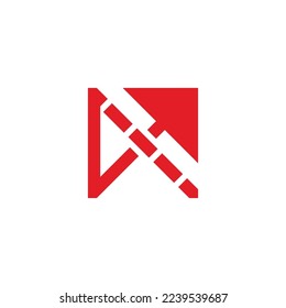 square red arrow up motion dots logo vector 