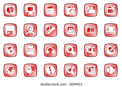 Square red communication icons