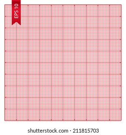 Square red grid on white background. Vector illustration