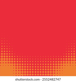 Square Red Orange Color Halftone Background. Abstract Color Halftone or Dot Background. Background Vector Editable