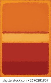 A square with a red and orange stripe Rothko-style Vectorize Artwork, Illustrat3, 1990's Vector Background, Vintage Wallpaper 