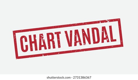 Design de carimbo de borracha vermelho quadrado com texto de vândalo gráfico e uma borda grossa angustiada para marketing