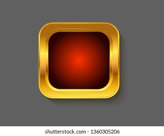 Square red sticker with rounded corners