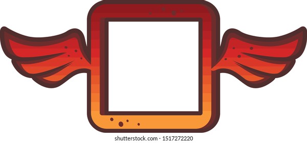 square red wign theme logo brand icon sign