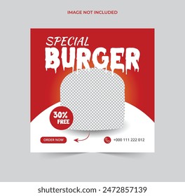 Diseño de Anuncio de Web de restaurante cuadrado