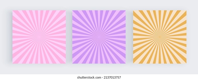 Square retro style lines for social media backgrounds