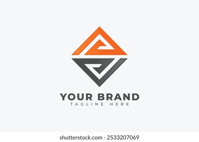 Square Rhombus Connection Icon Flat Vector Logo Design Template