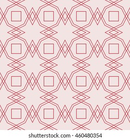 Square and rhombus series. Seamless pattern formed in dark pink color shades on light pink background. For Interior design, printing, textile industry. Vector illustration