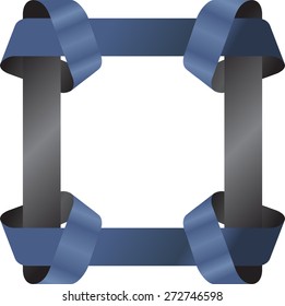 Square ribbon frame template. Vector illustration Eps 8.