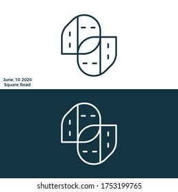 square road logo design illustration