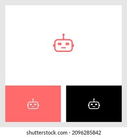 square robot head design logo icon
