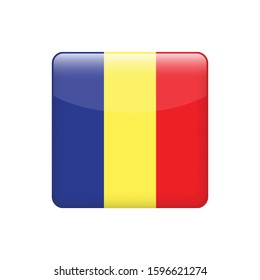 square  Romania flag. Simple vector Romania flag 