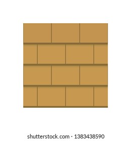 Square roof tile pattern vector icon. Made from material i.e. terracotta, slate, metal, steel, ceramic, concrete, plastic, clay or fiberglass. For cover and construction at top of house or building.