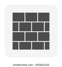 Square roof tile pattern vector icon. Made from material i.e. terracotta, slate, metal, steel, ceramic, concrete, plastic, clay or fiberglass. For cover and construction at top of house or building.