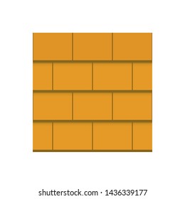 Square roof tile pattern vector icon. Made from material i.e. terracotta, slate, metal, steel, ceramic, concrete, plastic, clay or fiberglass. For cover and construction at top of house or building.