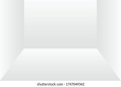 Square room for background in gray shades, vector image