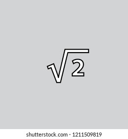 Square Root Of 2 Two Icon Illustration Vector