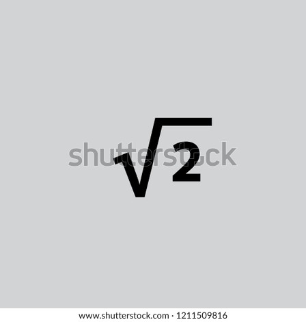 square root of 2 two icon illustration vector