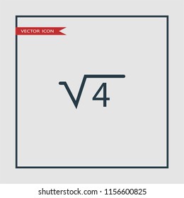 square root of 4 four icon illustration vector