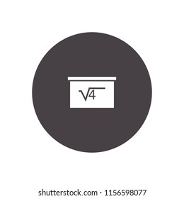 square root 4 on blackboard vector icon illustration 