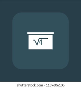 square root 4 on blackboard vector icon illustration 
