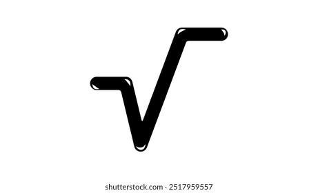 Square root , black isolated silhouette