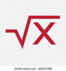 Square root equation icon Illustration Art
