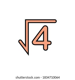 square root of four on white background.