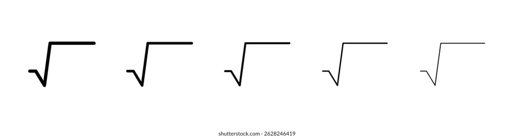 Square root icon in black. Vector illustration for graphic design